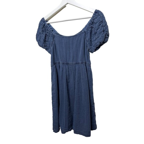 American Eagle Blue Chambray Puff Sleeve Square Neck Dress XS - Picture 5 of 12